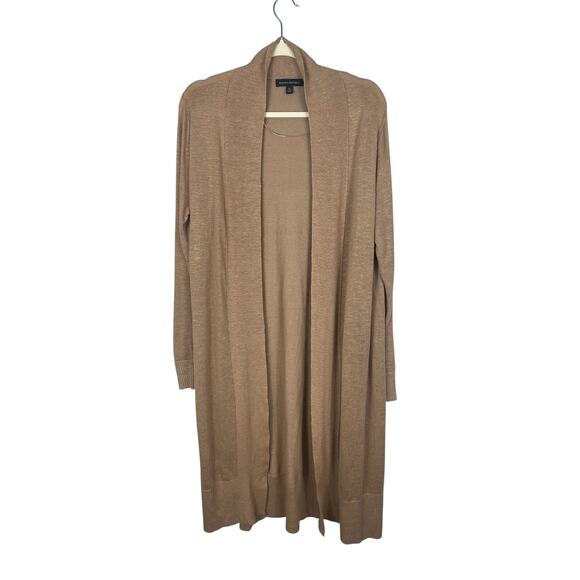 Banana Republic Linen Blend Long Line Cardigan Minimalist Quiet Luxury Sz Medium - Picture 1 of 11